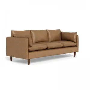 Modern Simple Elegant and Fashionable High-set timber legs Eton Leather Sofa