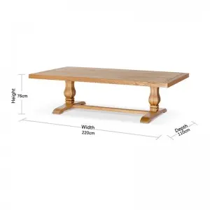 Natural Simple Retro Magnificent Wooden Rectangular Georgie Dining Table