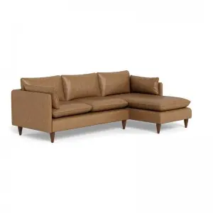 Modern Simple Elegant and Fashionable High-set timber legs Eton Leather Sofa