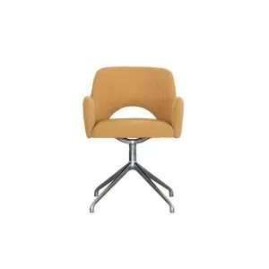 Modern Simple Veneto Rotating Office Chair With Metal Legs(yellow)