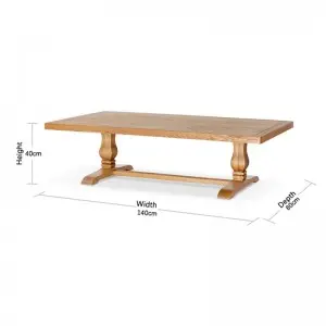 Natural Simple Retro Magnificent Wooden Rectangular Georgie Coffee Table