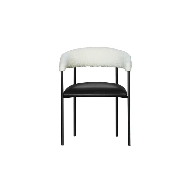 Modern Simple Comfortable Fashion Light Luxury Erica Occasional Chair—Boucle Fabric And Leather(black and white )1.1
