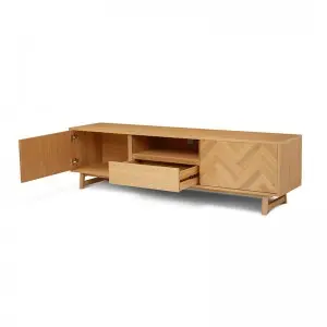 Modern Simple Natural Versatile Herringbone Wood Grain Taylor Entertainment Unit
