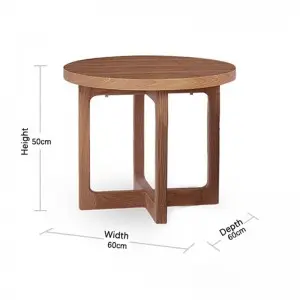 Modern Simple Natural Versatile Elm Circular Nikki Occasional Side Table