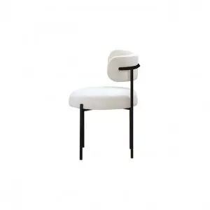 Modern Simple Comfortable Fashion Versatile Luxe Ailsa Dining Chair—Boucle Fabric(white)