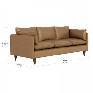 Modern Simple Elegant and Fashionable High-set timber legs Eton Leather Sofa