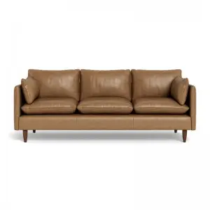 Modern Simple Elegant and Fashionable High-set timber legs Eton Leather Sofa