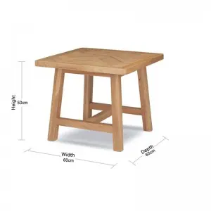 Modern Simple Natural Versatile Herringbone Wood Grain Desktop Taylor Occasional Side Table