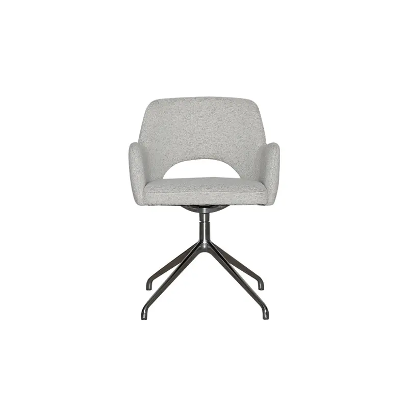 Modern Simple Veneto Rotating Office Chair With Metal Legs(yellow)