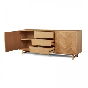 Modern Simple Natural Versatile Herringbone Wood Grain Taylor Buffet