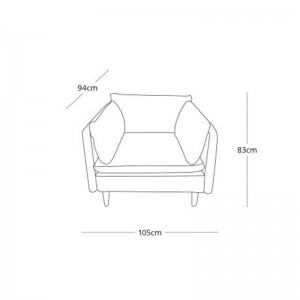 Modern Simple Elegant and Fashionable High-set timber legs Eton Leather Sofa
