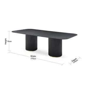 Modern Simple Exquisite Luxurious Black Oak Lantine Dining Table