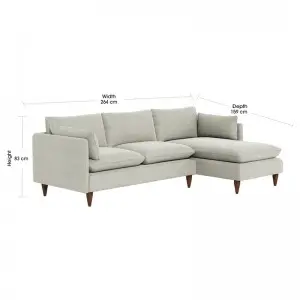 Modern Simple Elegant and Fashionable High-set timber legs Eton Fabric Modular Sofa