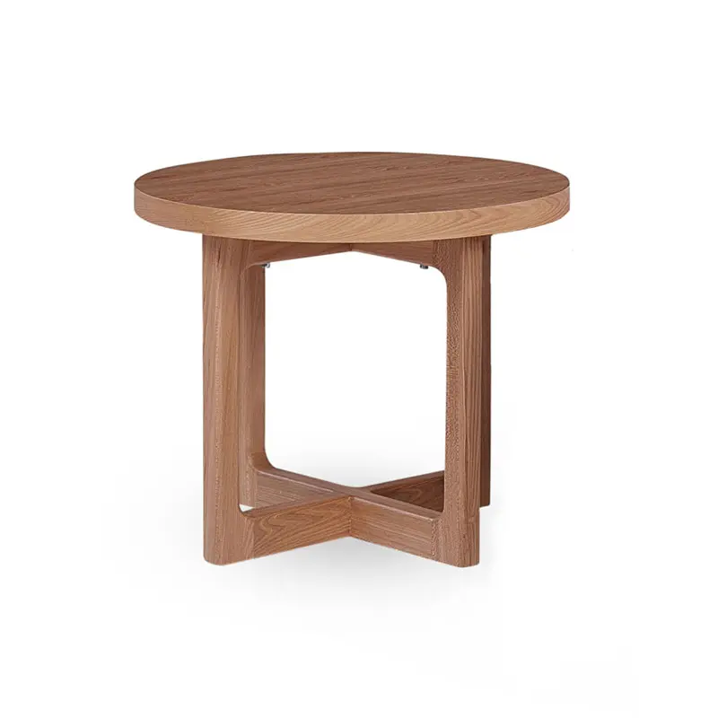 Modern Simple Natural Versatile Elm Circular Nikki Occasional Side Table