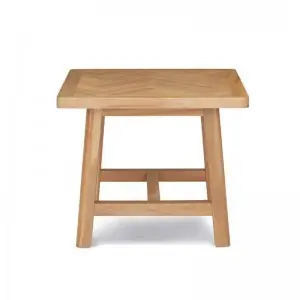 Modern Simple Natural Versatile Herringbone Wood Grain Desktop Taylor Occasional Side Table