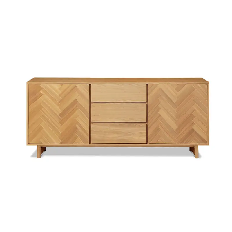 Modern Simple Natural Versatile Herringbone Wood Grain Taylor Buffet
