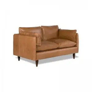 Modern Simple Elegant and Fashionable High-set timber legs Eton Leather Sofa