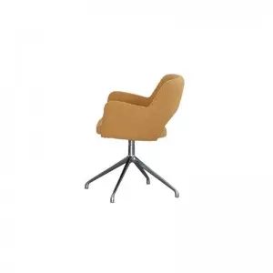 Modern Simple Veneto Rotating Office Chair With Metal Legs(yellow)