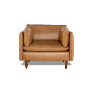 Modern Simple Elegant and Fashionable High-set timber legs Eton Leather Sofa