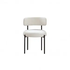 Modern Simple Comfortable Fashion Versatile Luxe Ailsa Dining Chair—Boucle Fabric(white)