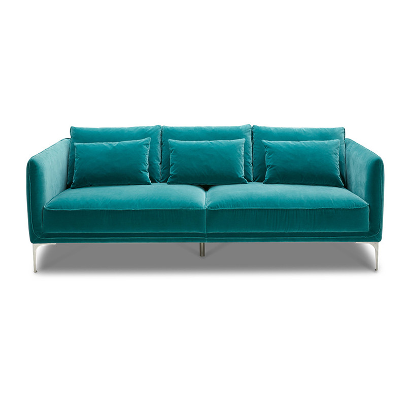 Simple and luxurious retro velvet Andrea Sofa - 3seater lake blue 1.1