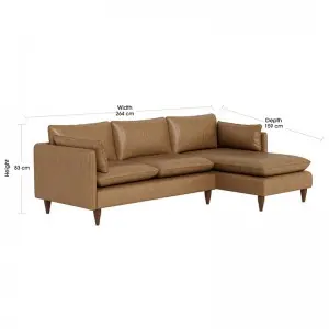 Modern Simple Elegant and Fashionable High-set timber legs Eton Leather Sofa