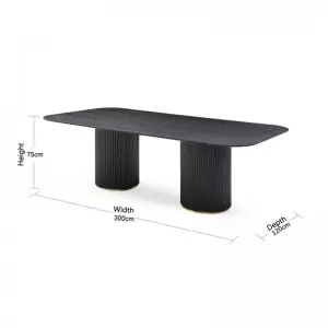 Modern Simple Exquisite Luxurious Black Oak Lantine Dining Table