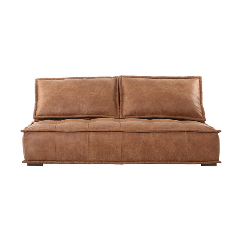 Modern Simplicity Versatile Leisure Fashion Modular Minimalist Leather Sofa—2seater(Brown) 1.1