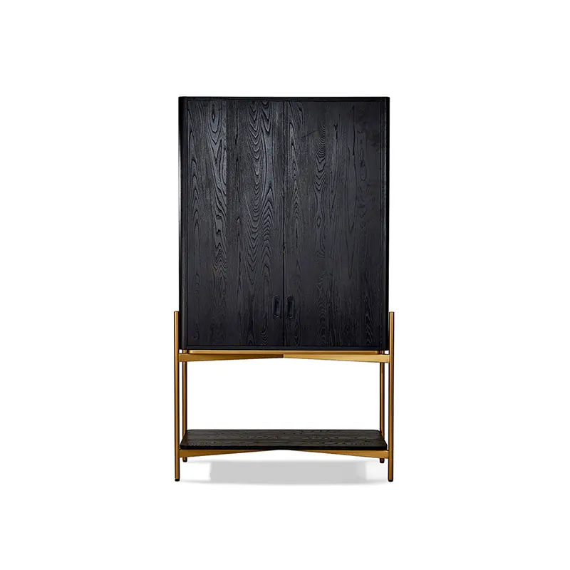 Modern Natural Elegant Retro Luxurious Versatile Golden High-leg Bronx Bar Cabinet