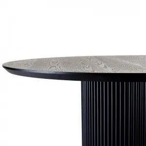 Modern Simple Exquisite Luxurious Black Oak Lantine Dining Table Round