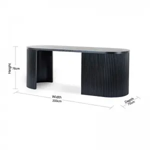Modern Simple Exquisite Luxurious Versatile Elm Black Maximus Desk