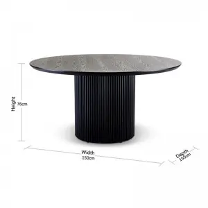 Modern Simple Exquisite Luxurious Black Oak Lantine Dining Table Round