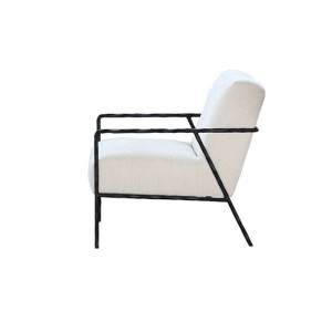 Modern Simple Versatile Comfortable Lazy Iron Box Slim Frame Fabric Armchair
