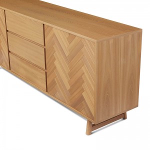 Modern Simple Natural Versatile Herringbone Wood Grain Taylor Buffet