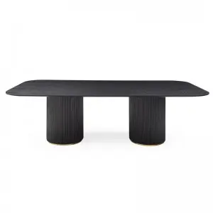 Modern Simple Exquisite Luxurious Black Oak Lantine Dining Table