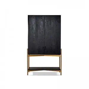 Modern Natural Elegant Retro Luxurious Versatile Golden High-leg Bronx Bar Cabinet