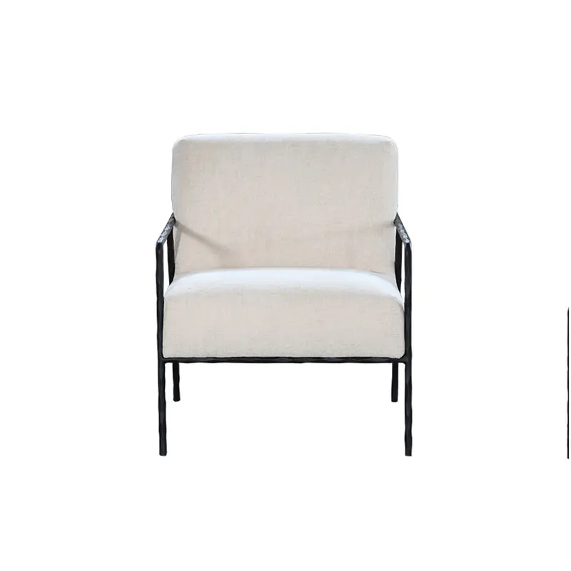 Modern Simple Versatile Comfortable Lazy Iron Box Slim Frame Fabric Armchair