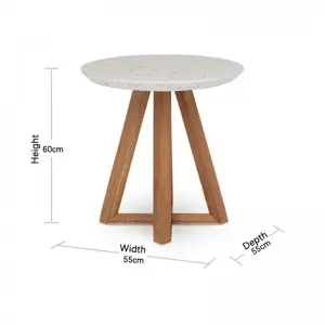 Modern Simple Casual Versatile Terrazzo Countertop Manhattan Occasional Side Table