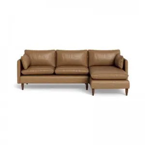 Modern Simple Elegant and Fashionable High-set timber legs Eton Leather Sofa